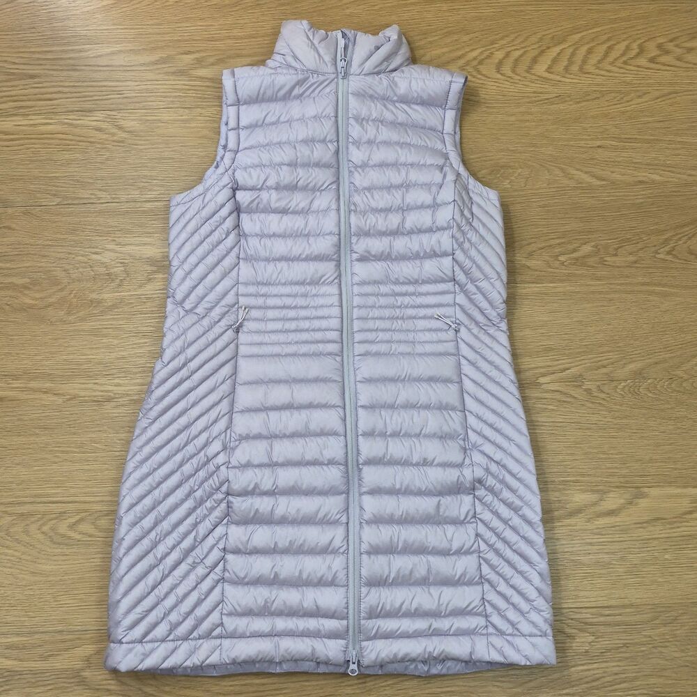 Duluth Trading Puffer Tunic Vest Womens Medium Purple Duck Down Full Zip Jacket
